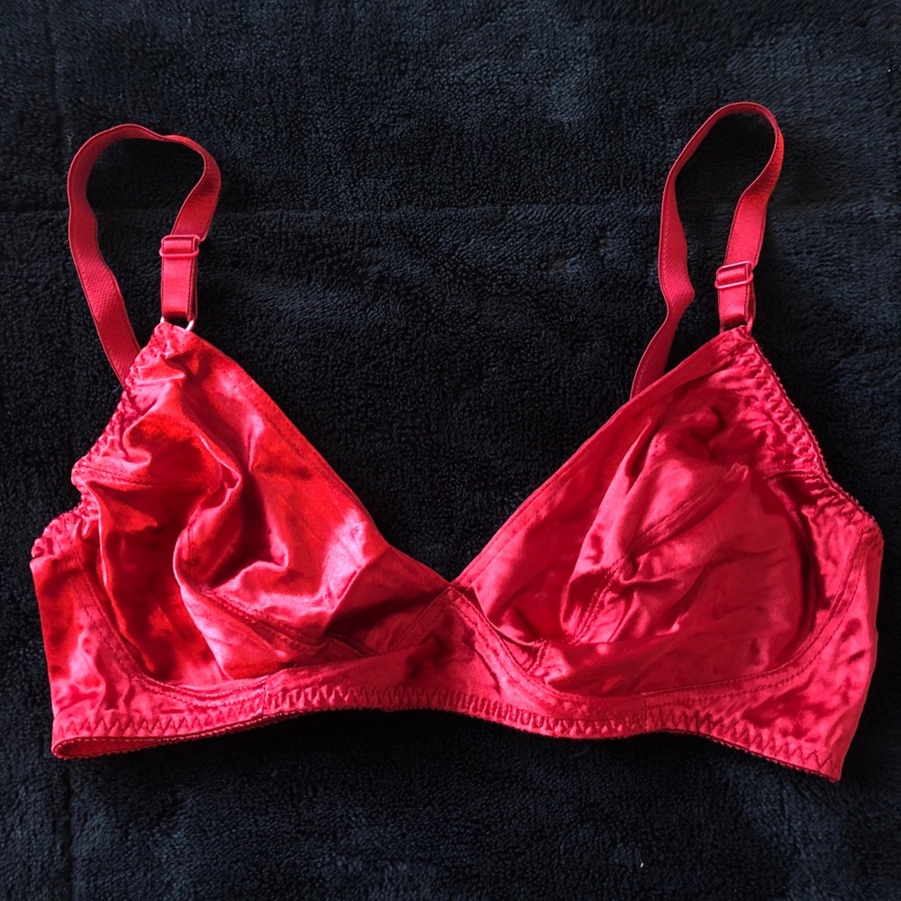 Vintage Red Silk Bralette